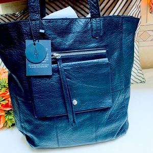 DAY & MOOD Distressed Leather Heather Tote 3